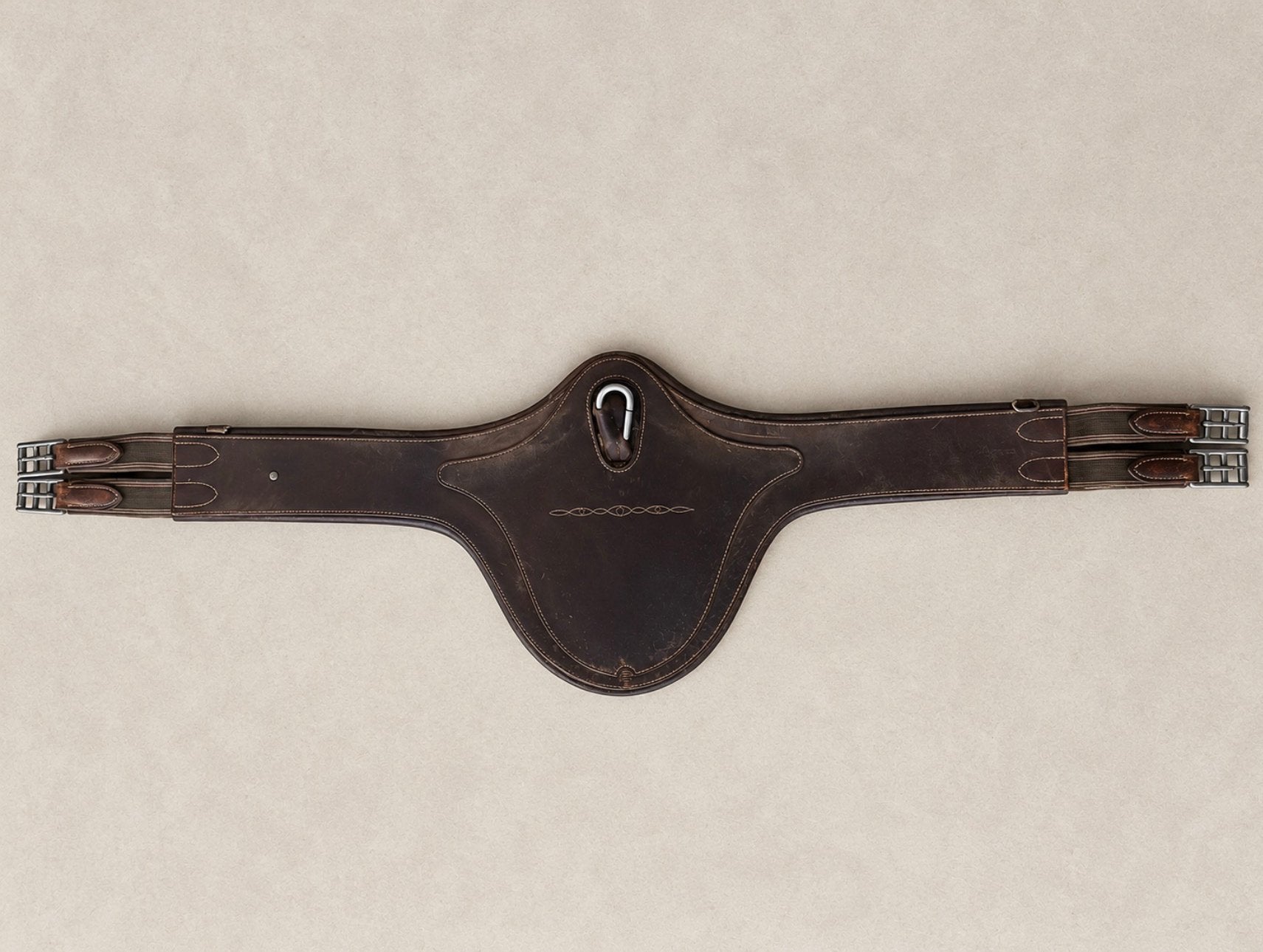 Sangle anatomique pour cheval en cuir marron - bon état, Marron, Enlèvement ou Envoi, Forme anatomique, Sangle