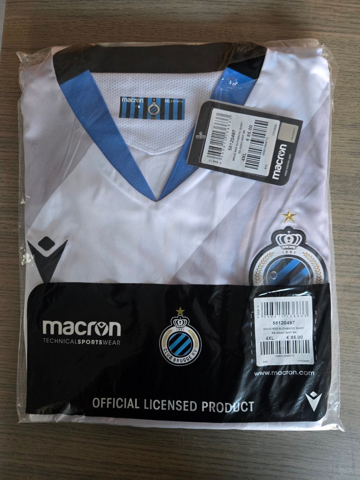 Voetbaltruitje Club Brugge, Ophalen, Nieuw
