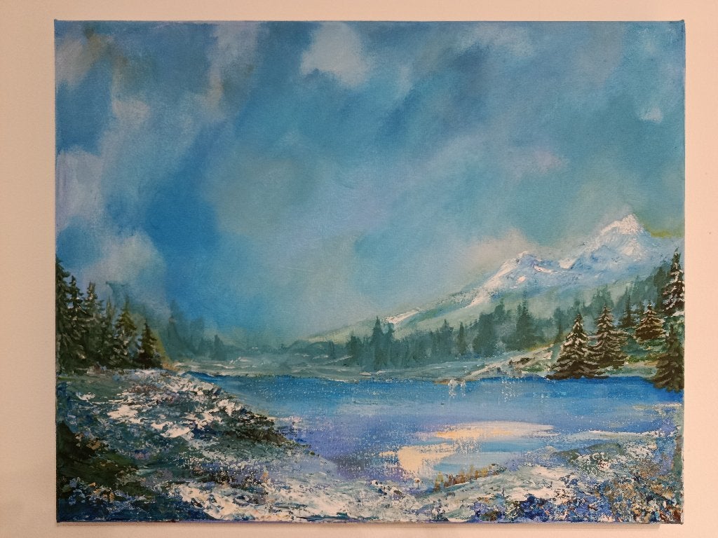 un tableau d'un paysage apaisant, Enlèvement ou Envoi, Peinture acrylique, Paysage, Toile