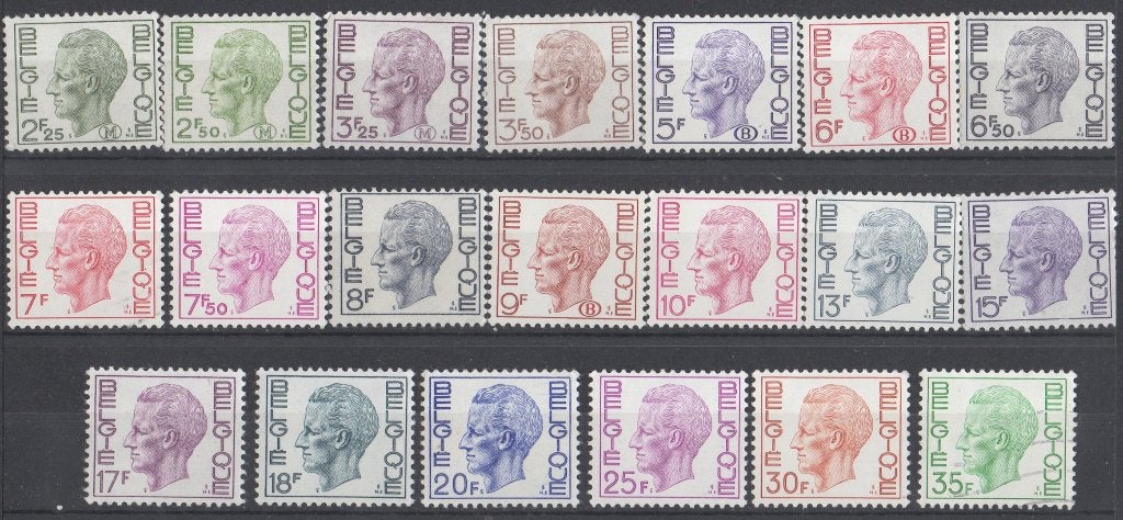 België - Setje Koning Boudewijn type Marchand en Elström, Non oblitéré, Sans enveloppe, Timbre-poste, Envoi
