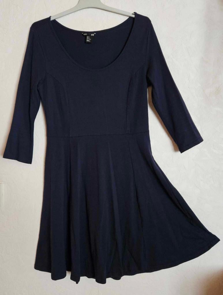 Robe bleue marine H&M taille M, Enlèvement ou Envoi, Comme neuf, Taille 38/40 (M), Bleu