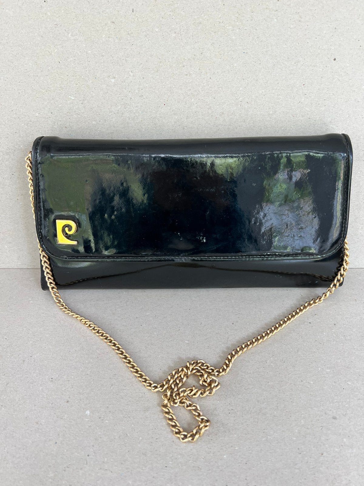 Pochette en cuir verni Pierre Cardin des années 80, Enlèvement ou Envoi, Utilisé, Noir