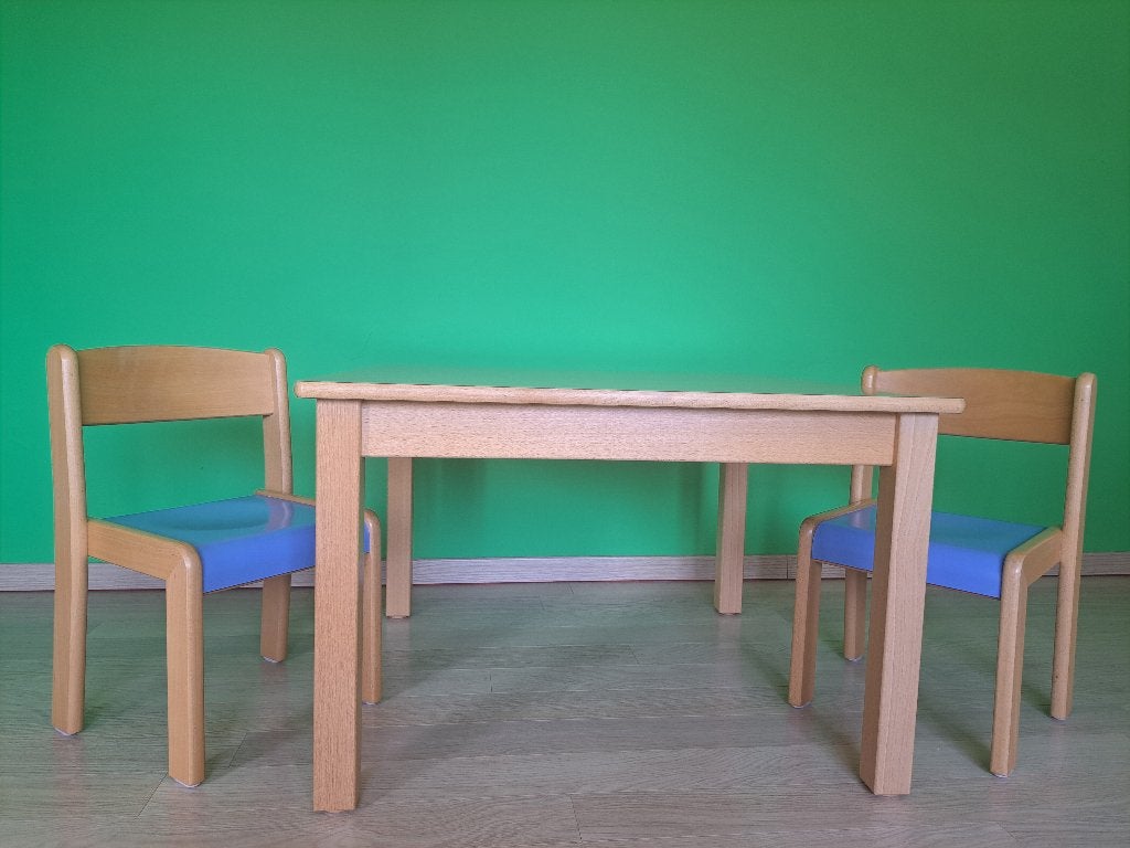 Speeltafel, kleutertafel en 2 stoeltjes Baert, Ophalen, Gebruikt, Overige merken, Blauw