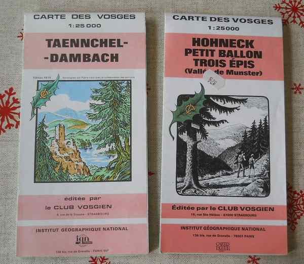 Cartes des Vosges au 1/25.000 (1 cm = 250 m), Ophalen, Gelezen, Europa, Fiets- of Wandelgids