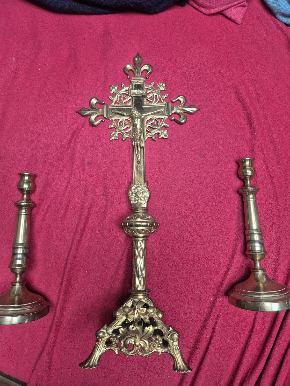 Altaarkruis, altaar, kruisbeeld, 70 cm, massief messing, Ophalen