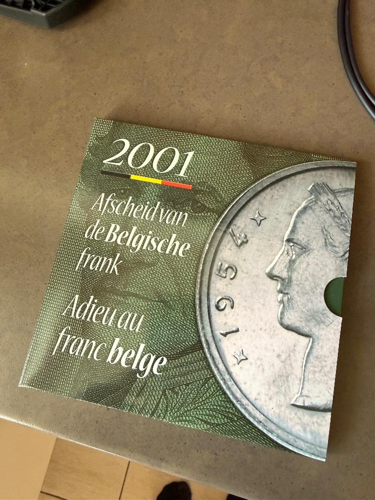 Muntenset 2001 Afscheid van de belgische frank, Ophalen of Verzenden, Setje