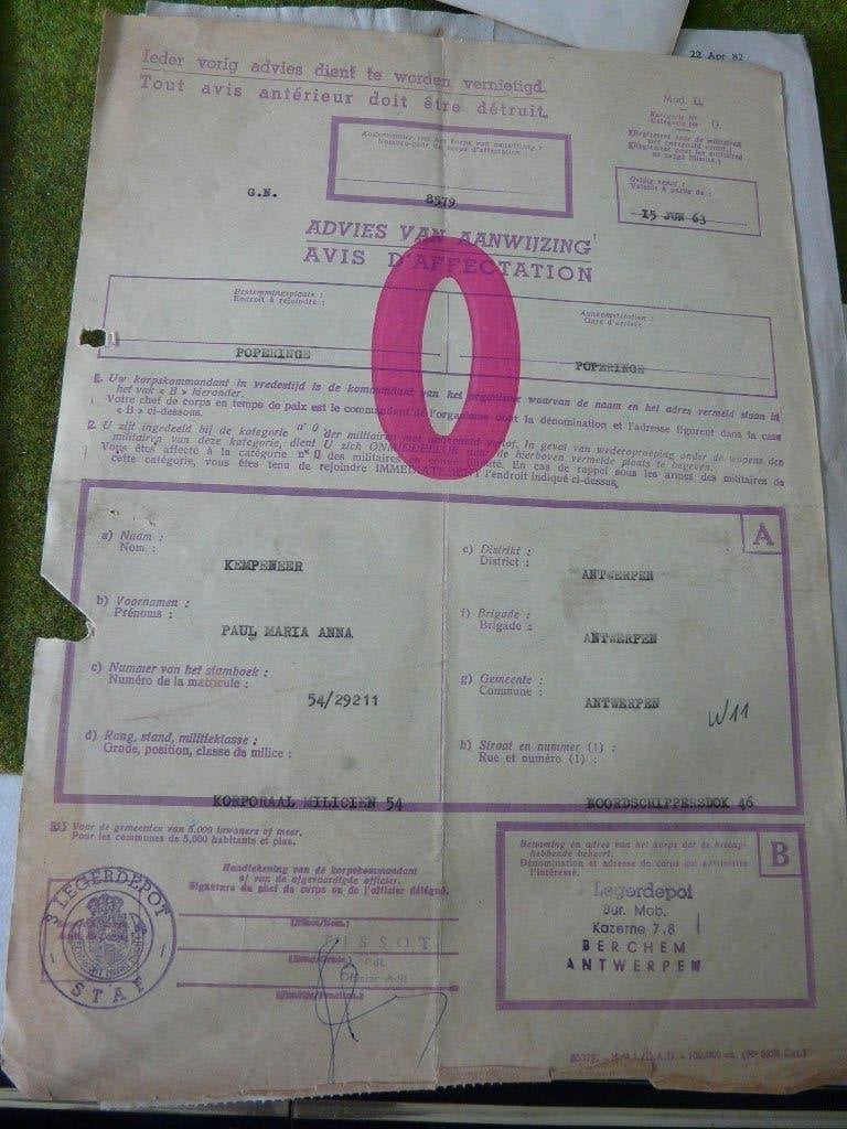 Lot de documents de service ABL de 1954 1963 1977..., Collections, Objets militaires | Général, Armée de terre, Enlèvement