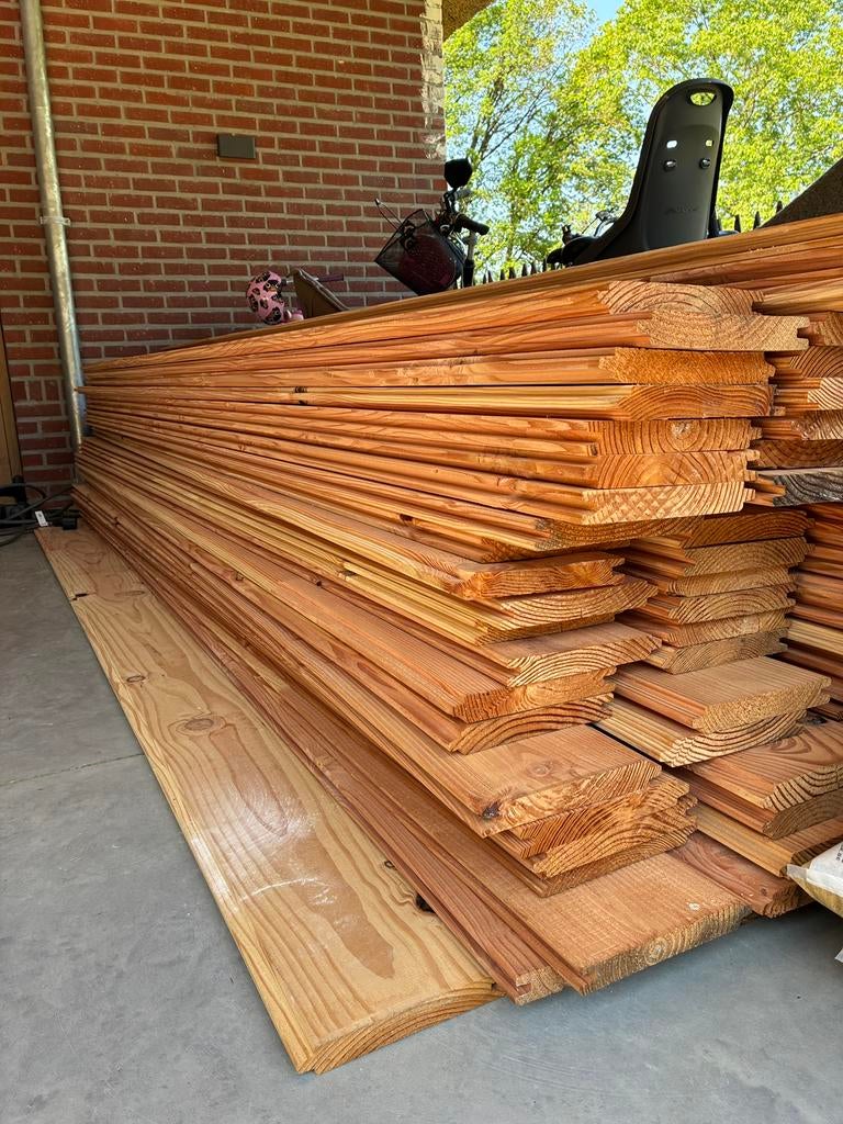 Douglas tand-groef gevelplanken - 3m - 12€, Ophalen, Zo goed als nieuw, Planken