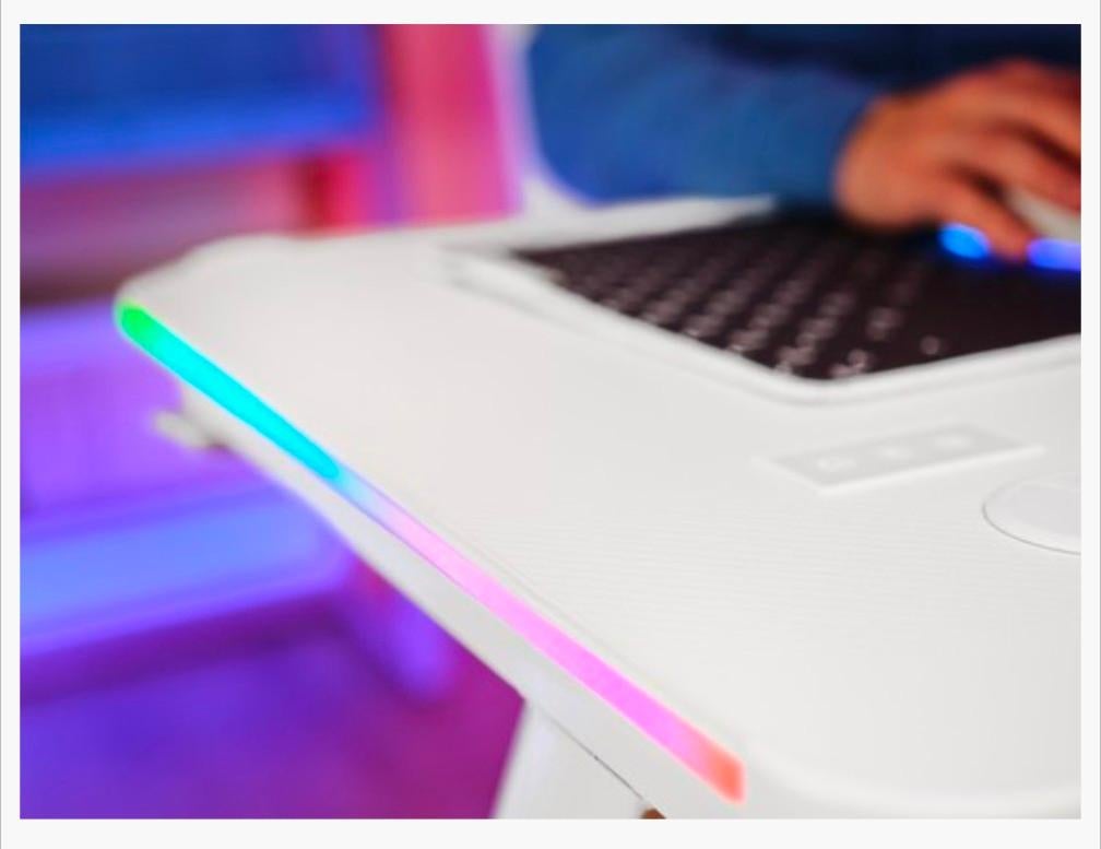 Bureau Gaming led RGB blanc neuf non déballé valeur 189 eur, Enlèvement, Blanc, Bureau gaming