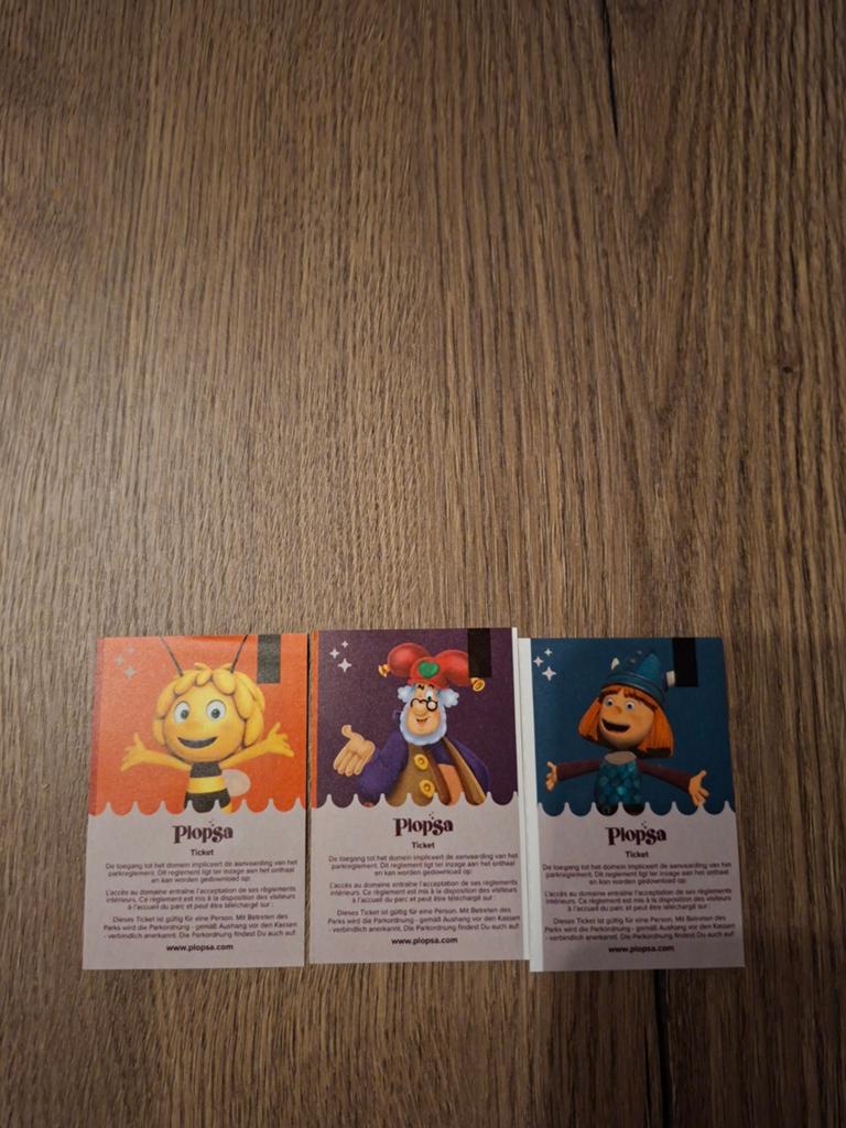 3 tickets Plopsaland