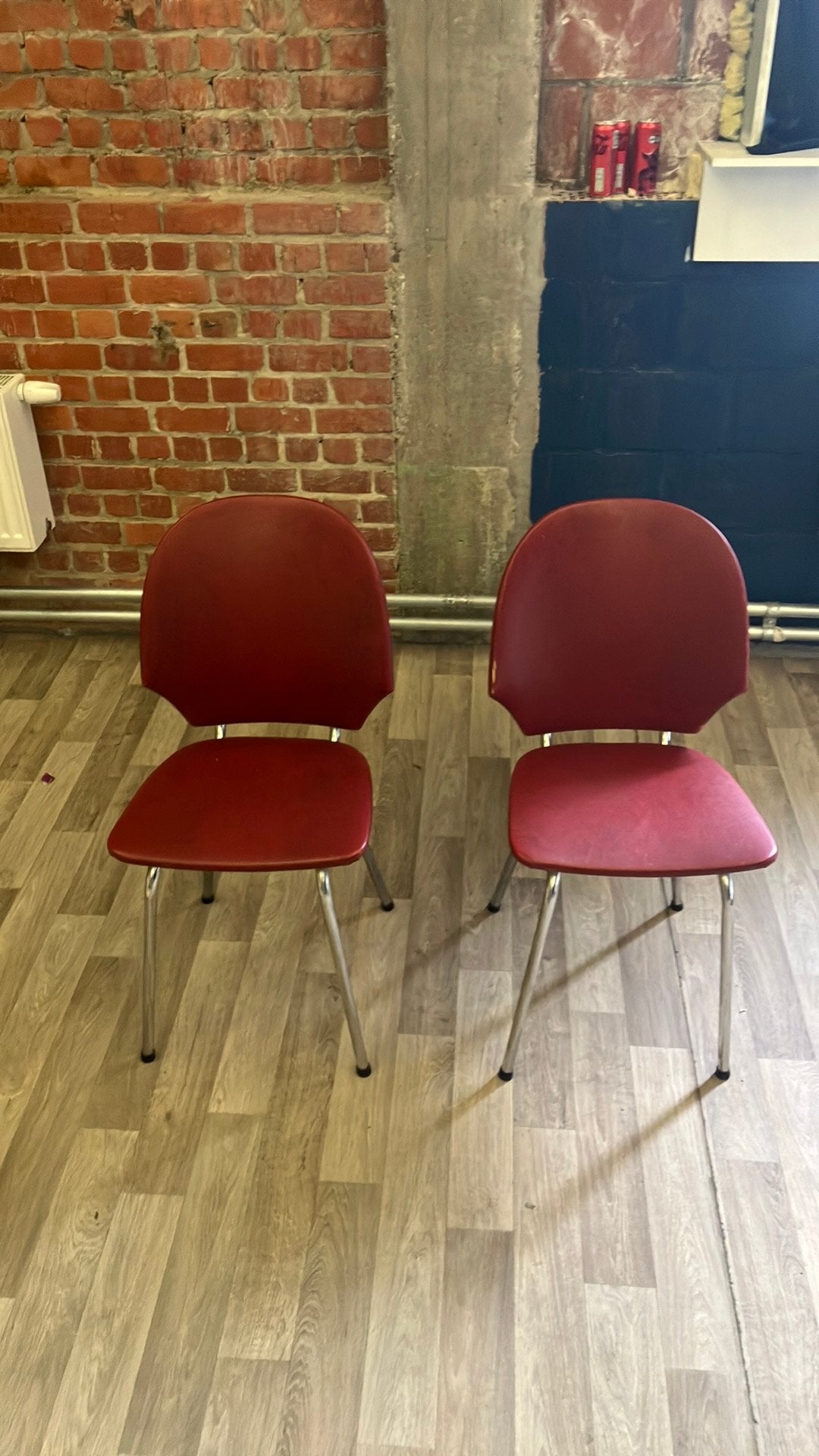 2 vintage rode stoeltjes, Enlèvement, Comme neuf