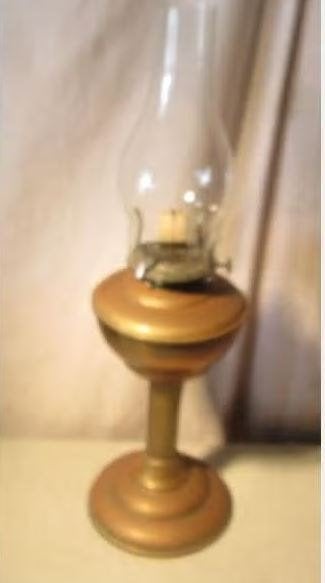 Mooi Oude Koperen Olielamp - 49cm, Antiek en Kunst, Ophalen of Verzenden