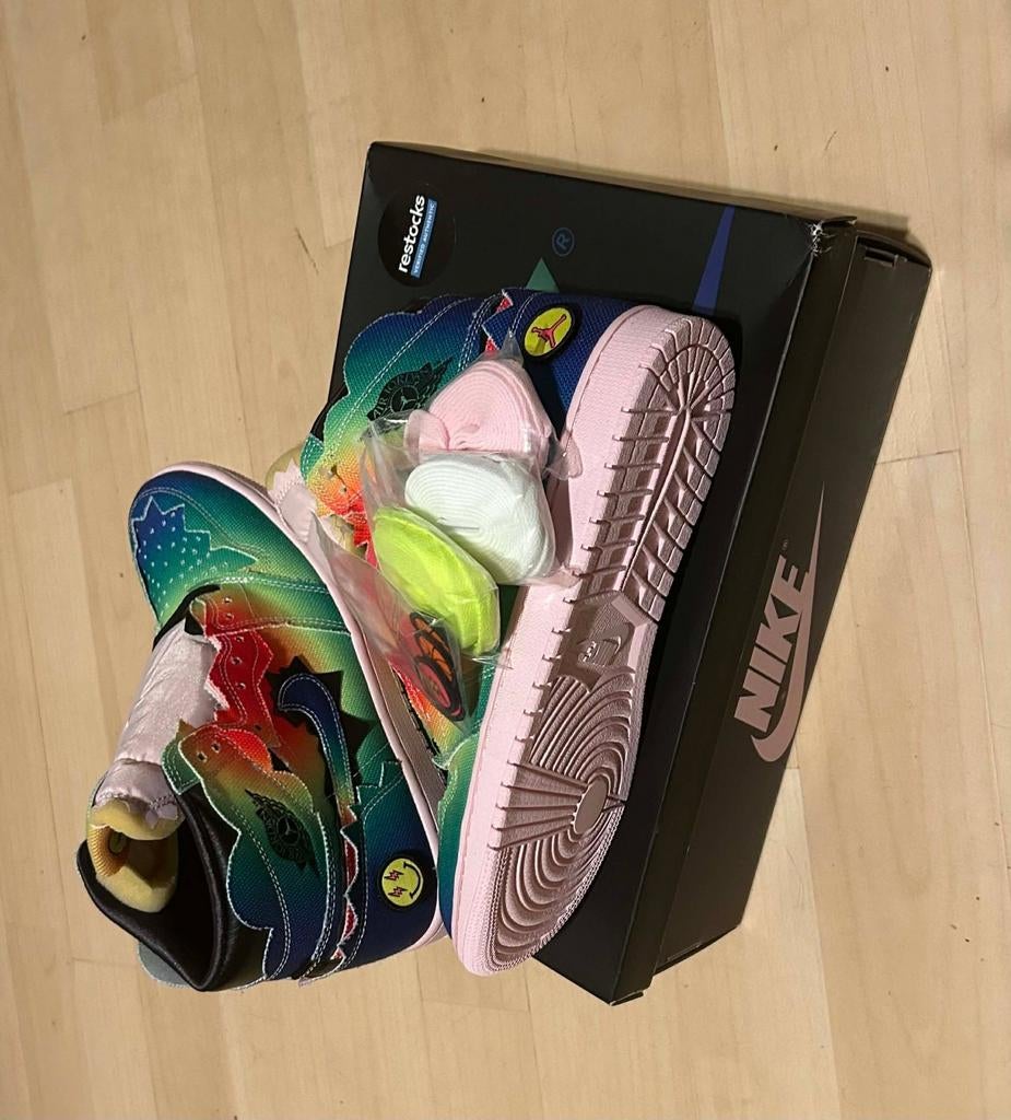 Air Jordan 1 Retro High J Balvin (45), Kleding | Heren, Schoenen, Sneakers, Wit, Ophalen of Verzenden