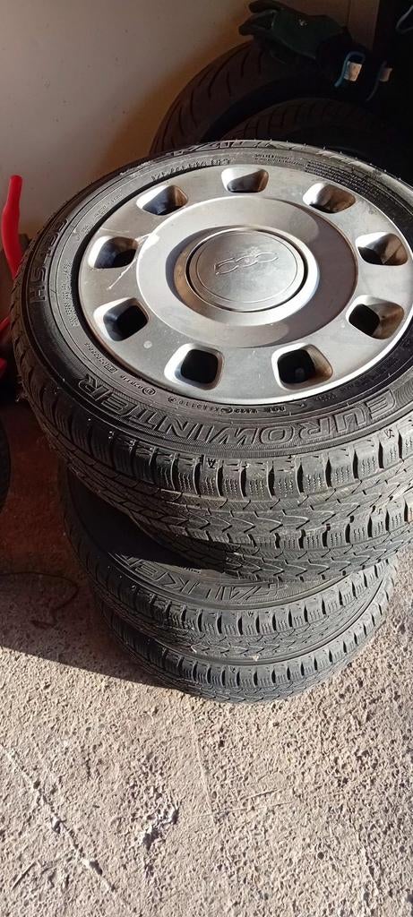 Fiat 500 winterbanden op velg, Auto-onderdelen, Banden en Velgen, Ophalen, Winterbanden