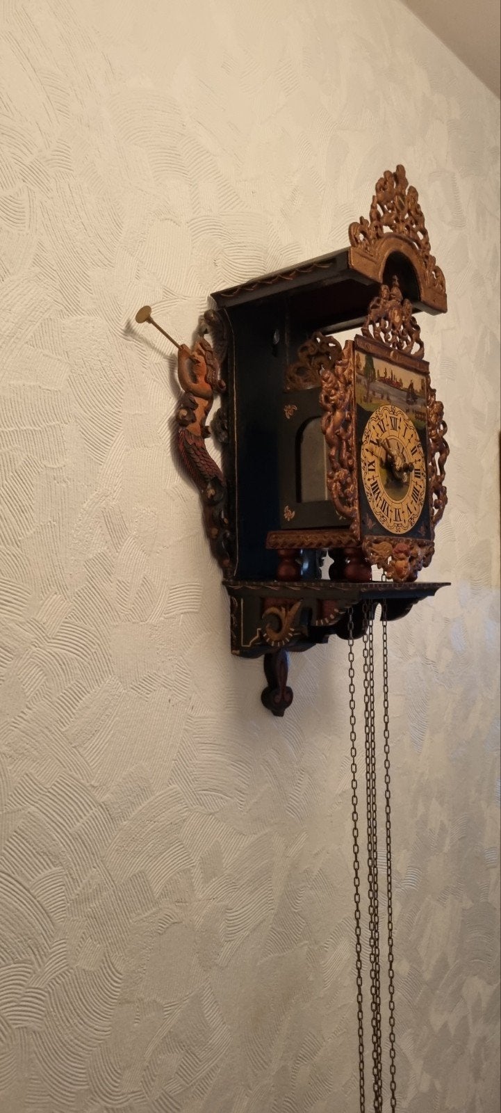 Prachtige antieke stoeltjes klok klein model mooi en gaaf, Ophalen of Verzenden