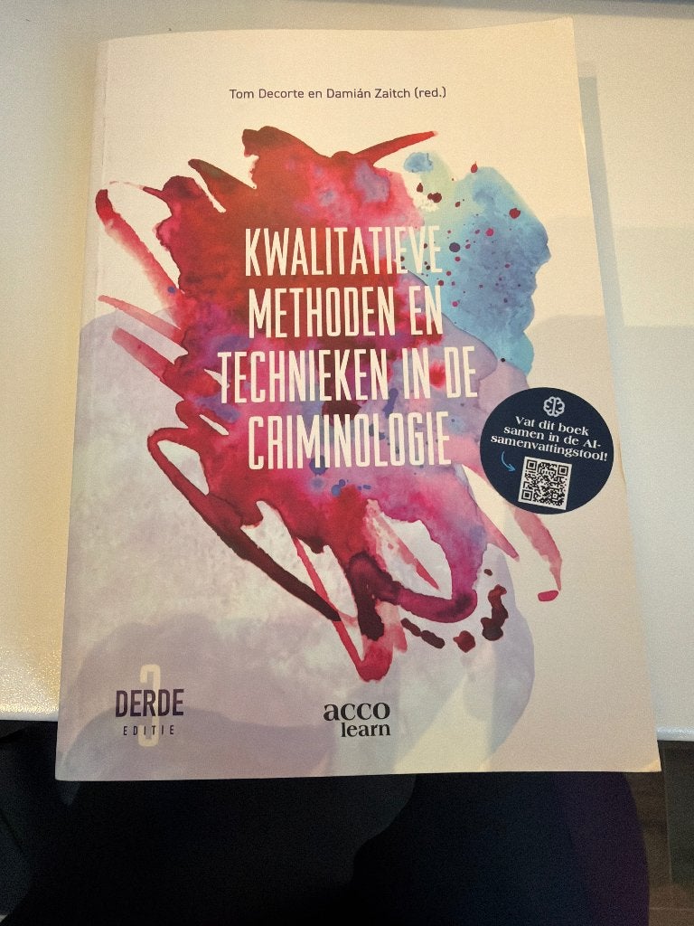 Kwalitatieve methoden en technieken in de criminologie, Enlèvement ou Envoi, Utilisé, Enseignement supérieur, Acco Learn