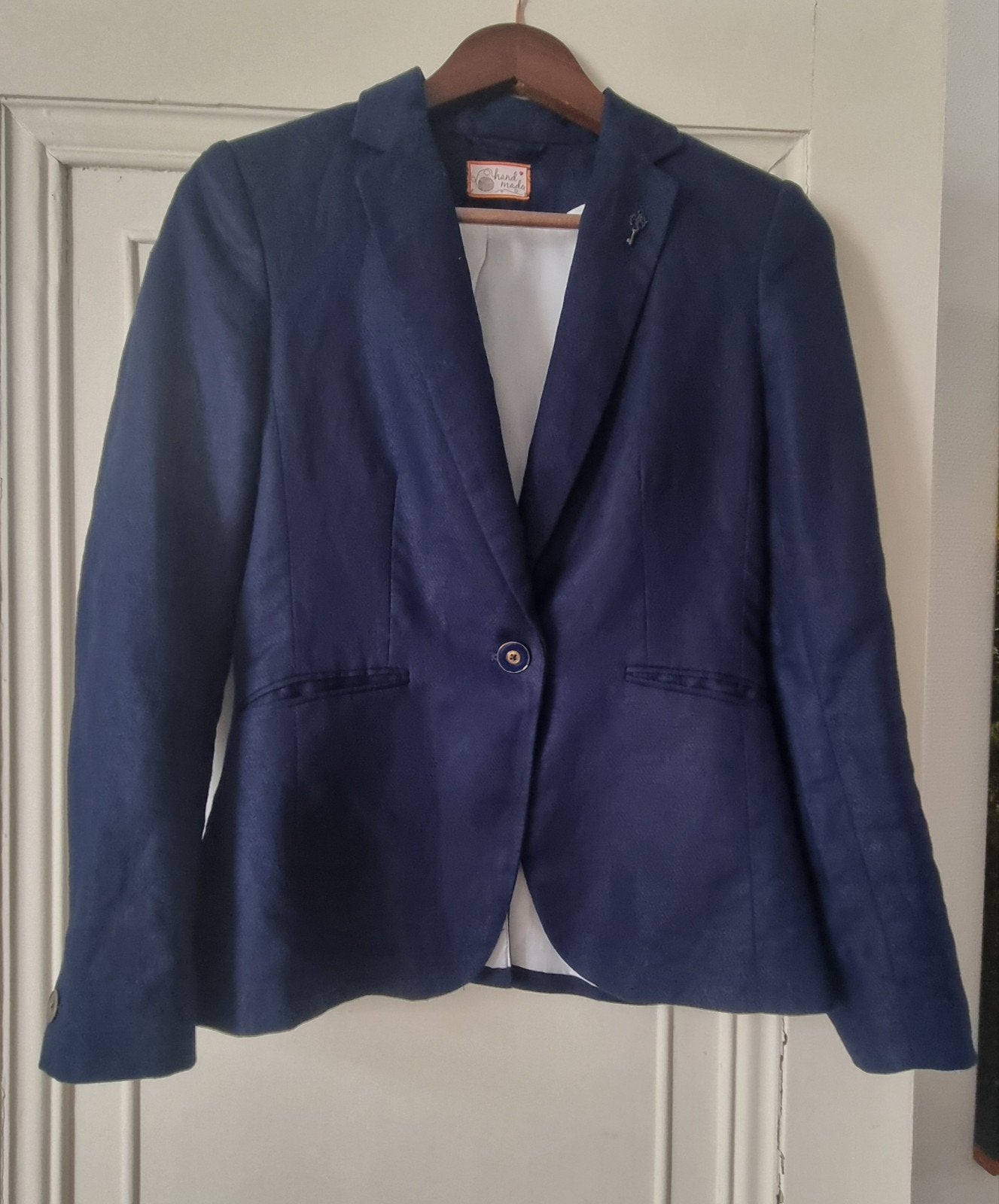 Handmade Blazer Maat 36/38 In Topstaat, Blauw, Ophalen of Verzenden, Zo goed als nieuw, Jasje