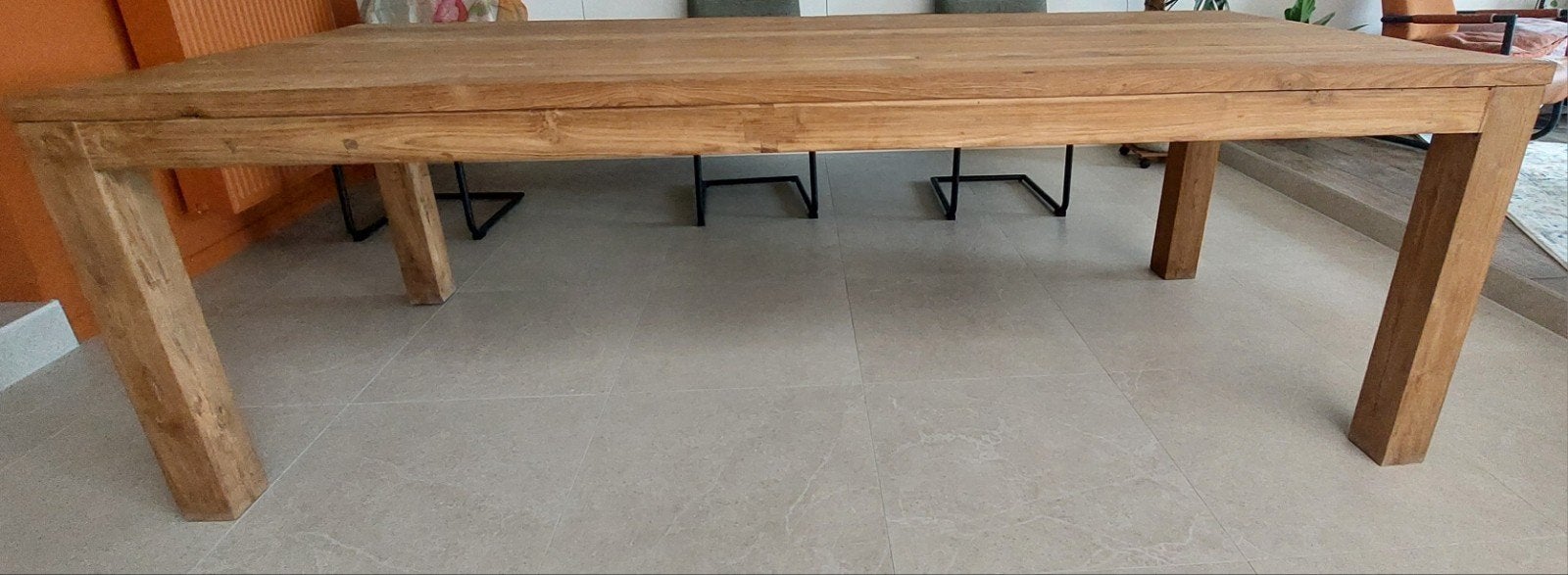 Teaken tafel, Maison & Meubles, Teck, Enlèvement, Utilisé, 50 à 100 cm