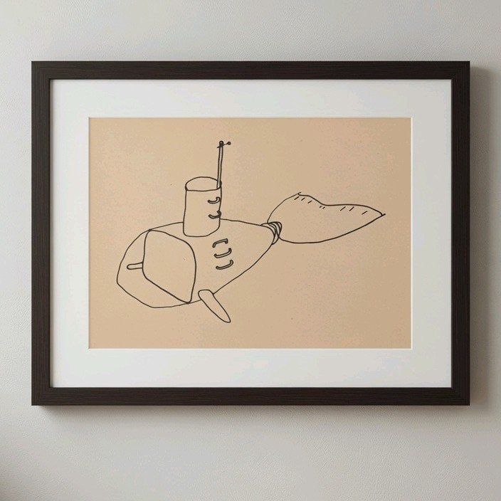 Onderzeeër  Panamarenko, Antiek en Kunst, Kunst | Litho's en Zeefdrukken, Ophalen