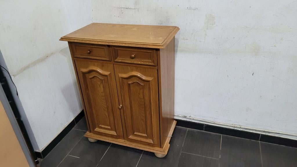 houten schoenenkast met twee laden, bovenste afmeting, Ophalen of Verzenden, Zo goed als nieuw, Hout