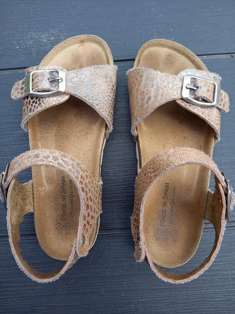 Sandales dorées, taille 27, fille, Enlèvement ou Envoi, Utilisé, Autres types, Fille
