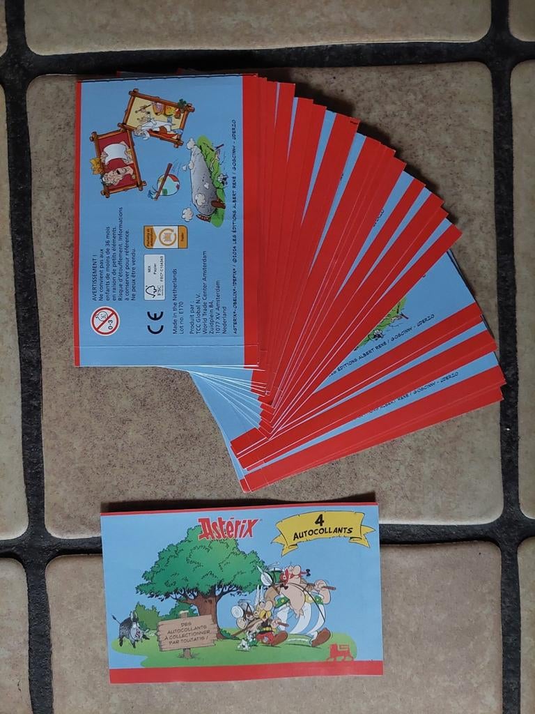 Lot autocollants Asterix Delhaize, Collections, Envoi, Comme neuf
