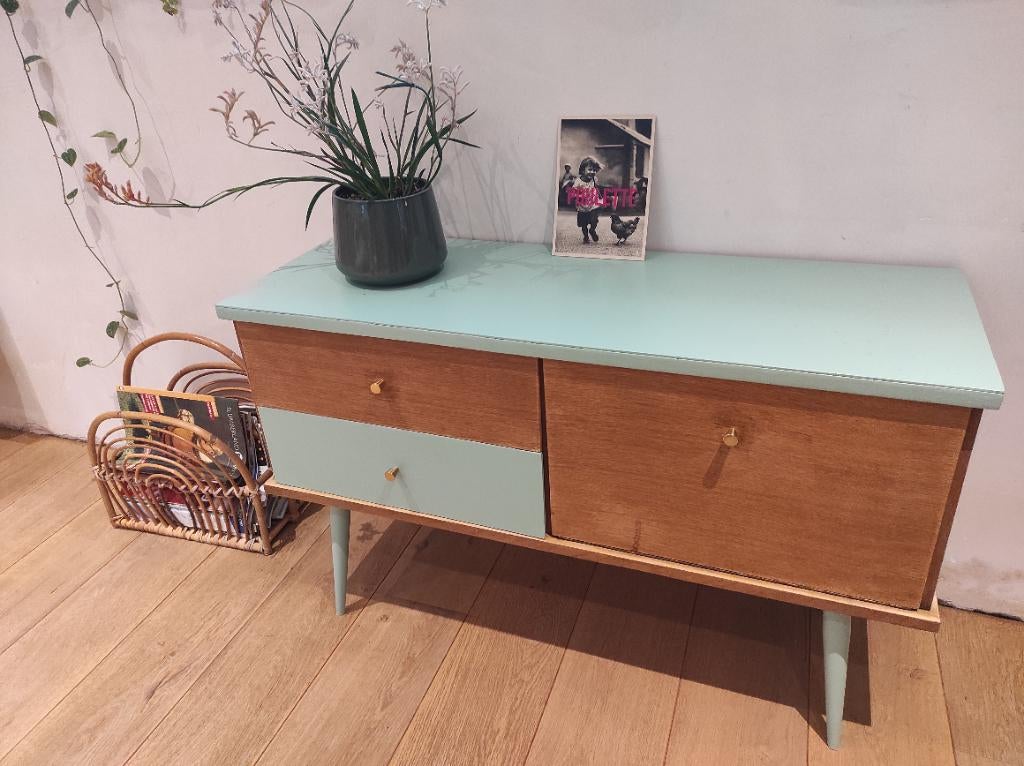 Meuble bas vintage ( commode# enfilade # meuble tv), 1 ou 2 tiroirs, Enlèvement, Utilisé, Vintage