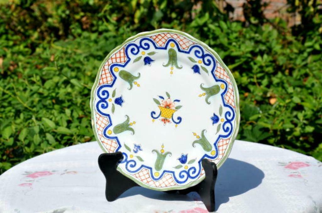 § assiette decor vasque fleur france ?, Enlèvement ou Envoi