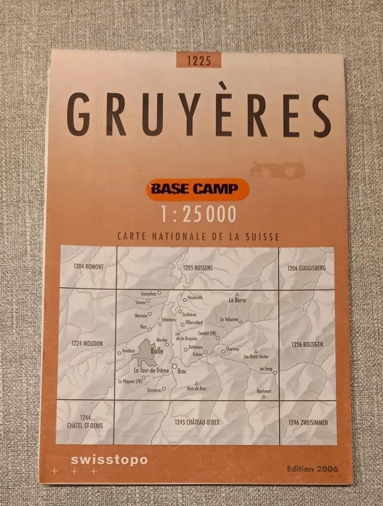 Topokaart / map Zwitserland Gruyères, Ophalen of Verzenden, Zo goed als nieuw, Europa Overig, Landkaart