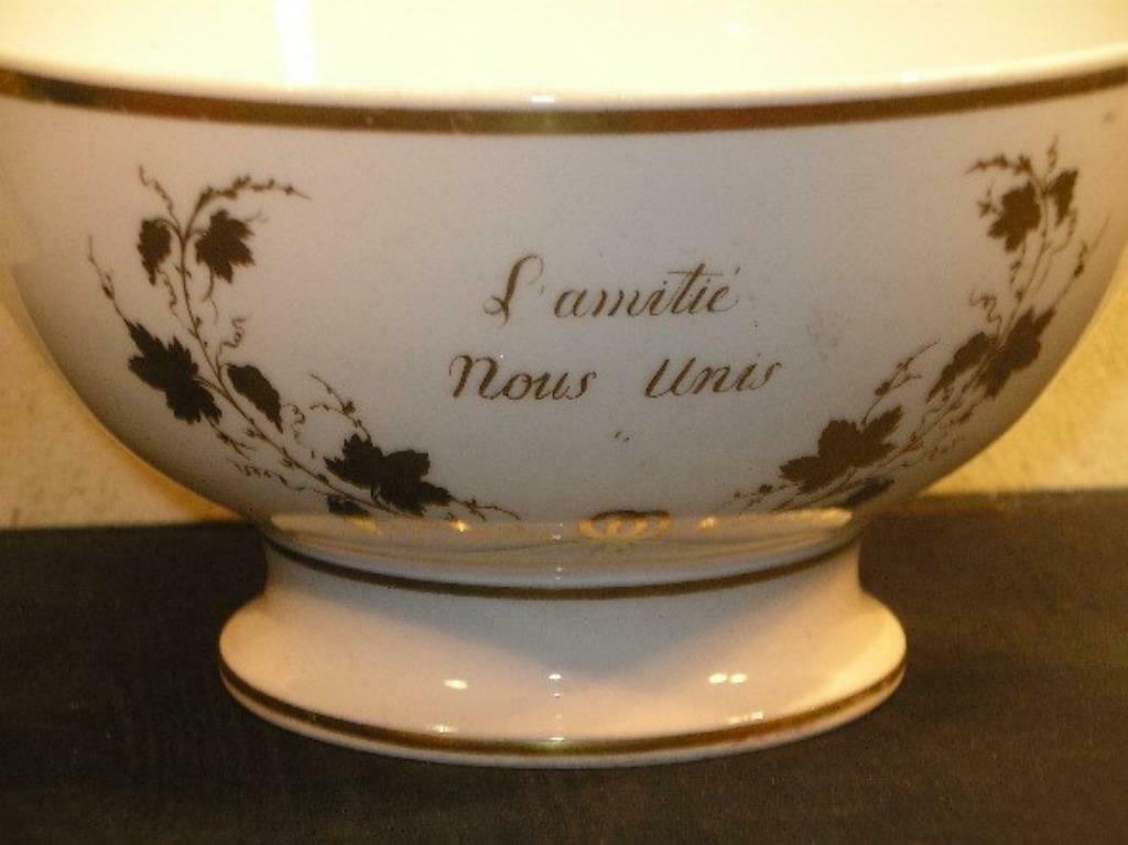BOL A CREME"PARLANT"EN PORCELAINE VIEUX PARIS, Enlèvement ou Envoi
