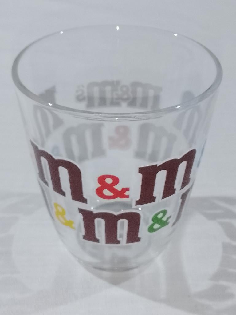M&M’s Promotieglas – Transparant Drinkglas Met Logo, Collections, Marques & Objets publicitaires, Enlèvement ou Envoi, Utilisé
