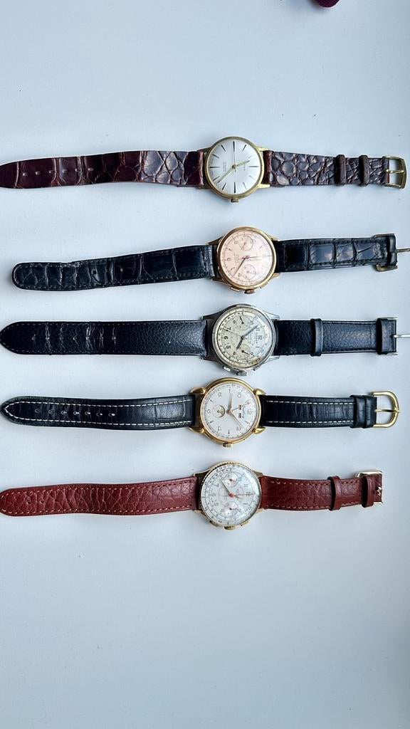 Breitling en andere  8 stuks 3 gouden, Handtassen en Accessoires, Horloges | Antiek, Ophalen, Breitling, Polshorloge, 1930 tot 1960