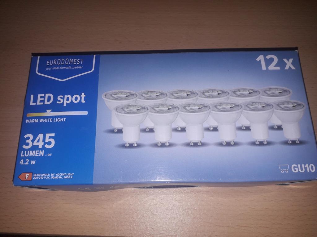 11x GU10 led spotjes warmwit 345lumen, Huis en Inrichting, Lampen | Spots, Nieuw, Plafondspot of Wandspot, Overige materialen