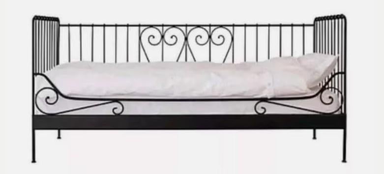 Romantisch eenpersoonsbed Meldal Ikea met lottenbodem, Ophalen, 90 cm, Eenpersoons, Zo goed als nieuw