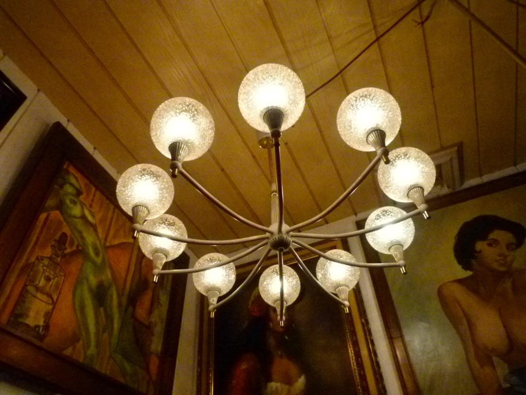 vintage luster hanglamp mid century  10 lp., Ophalen of Verzenden, Huis en Inrichting