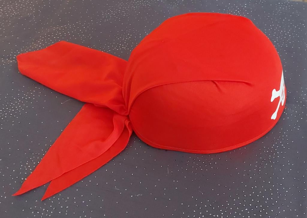 Foulard rouge de pirate + cache œil, Enlèvement, Comme neuf, Garçon ou Fille