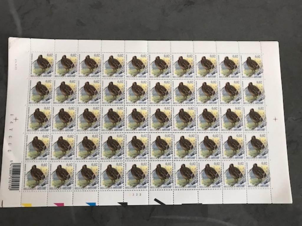 volledig vel postzegels 0,02 euro- watersnip - 2003 (3199), Enlèvement ou Envoi
