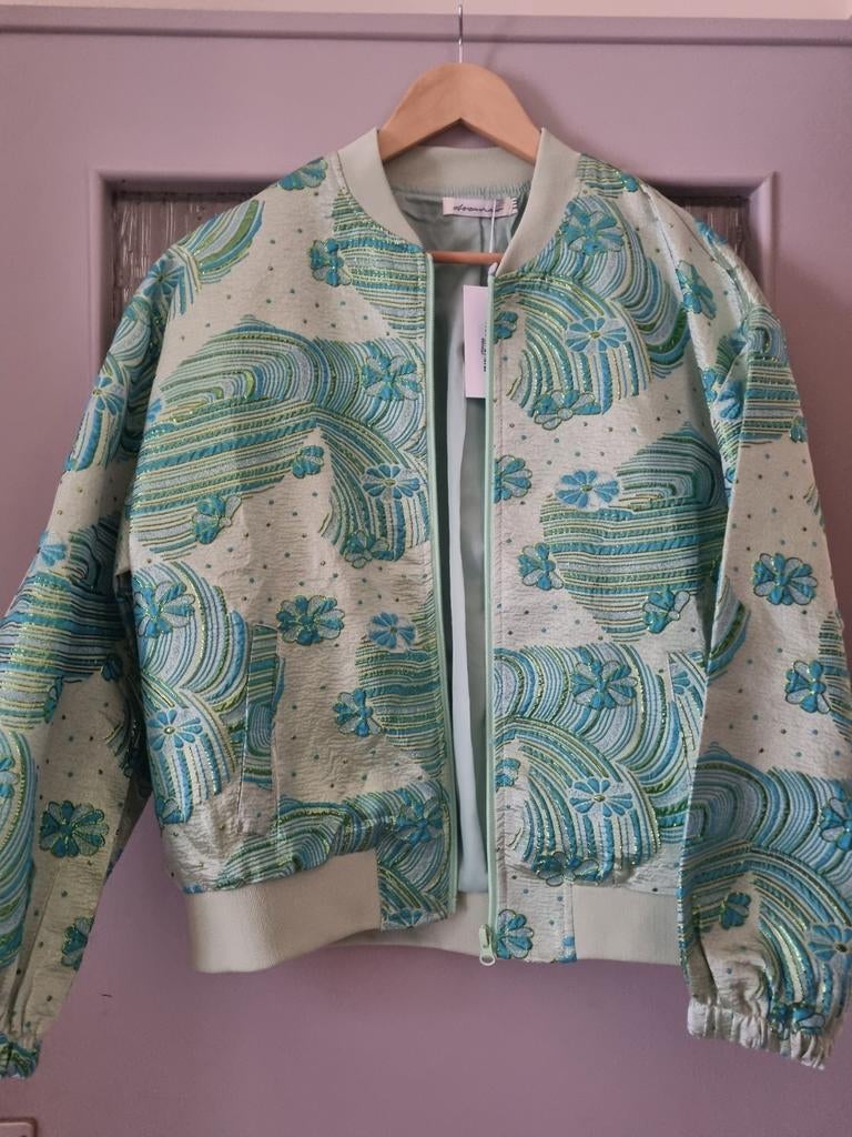 mooie bomberjack mintgroen, Kleding | Dames, Azzurro, Ophalen of Verzenden, Zo goed als nieuw, Wit