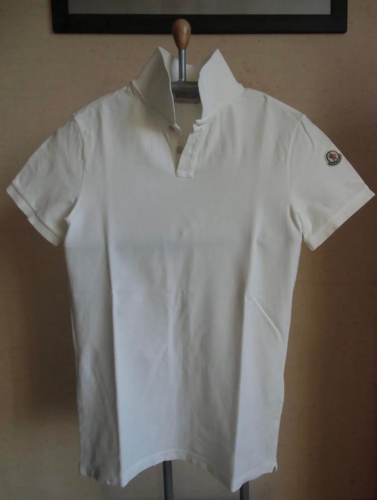 MONCLER Polo Shirt S - Made in Italy - AUTHENTIQUE, Ophalen, Moncler, Wit, Gedragen