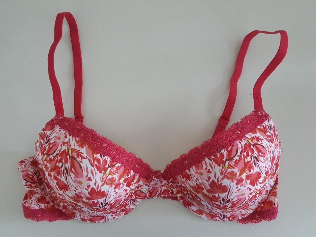soutien-gorge neuf rouge fleuri blanc rembourré dentelle 90B, Ophalen of Verzenden, Rood, BH