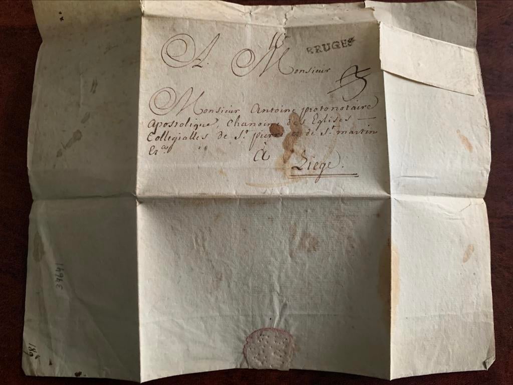 Brief aan kanunnik Antoine in Luik 1772, Ophalen of Verzenden, Brief