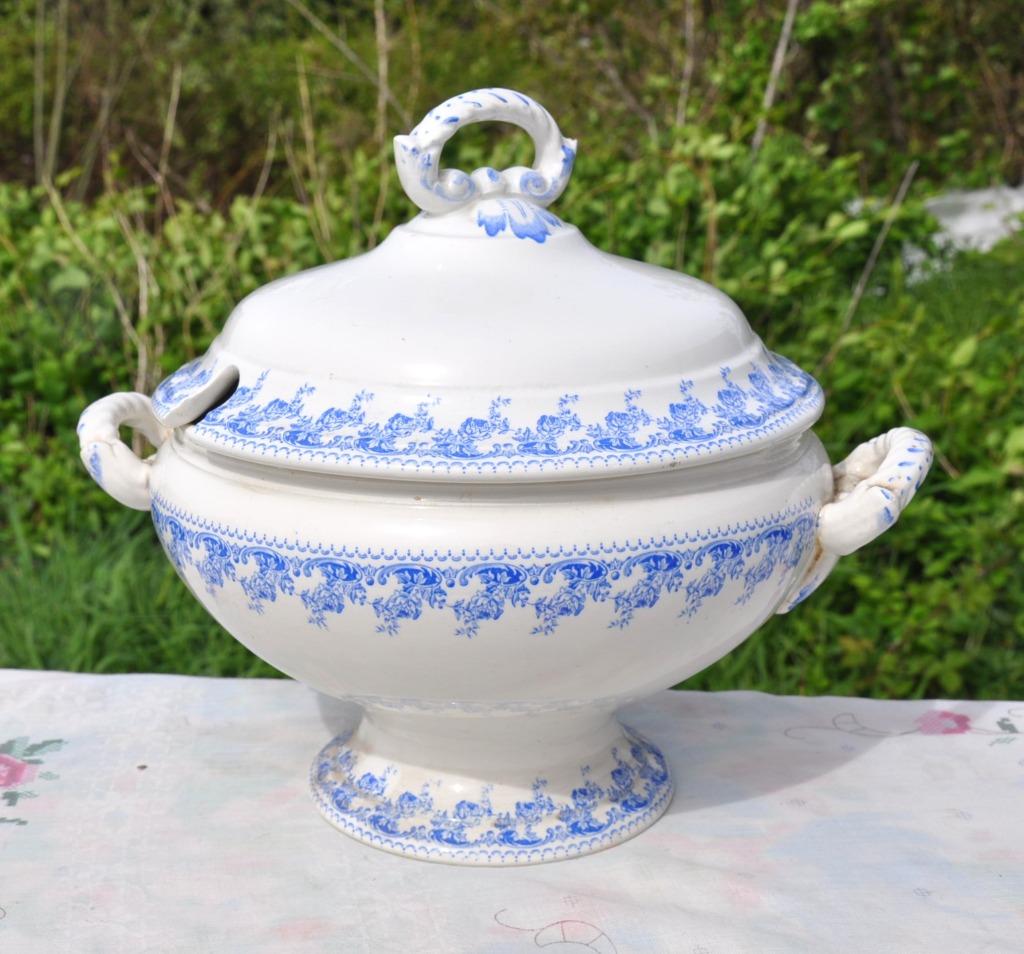 soupiere boch guirlande de rose bleu, Ophalen of Verzenden
