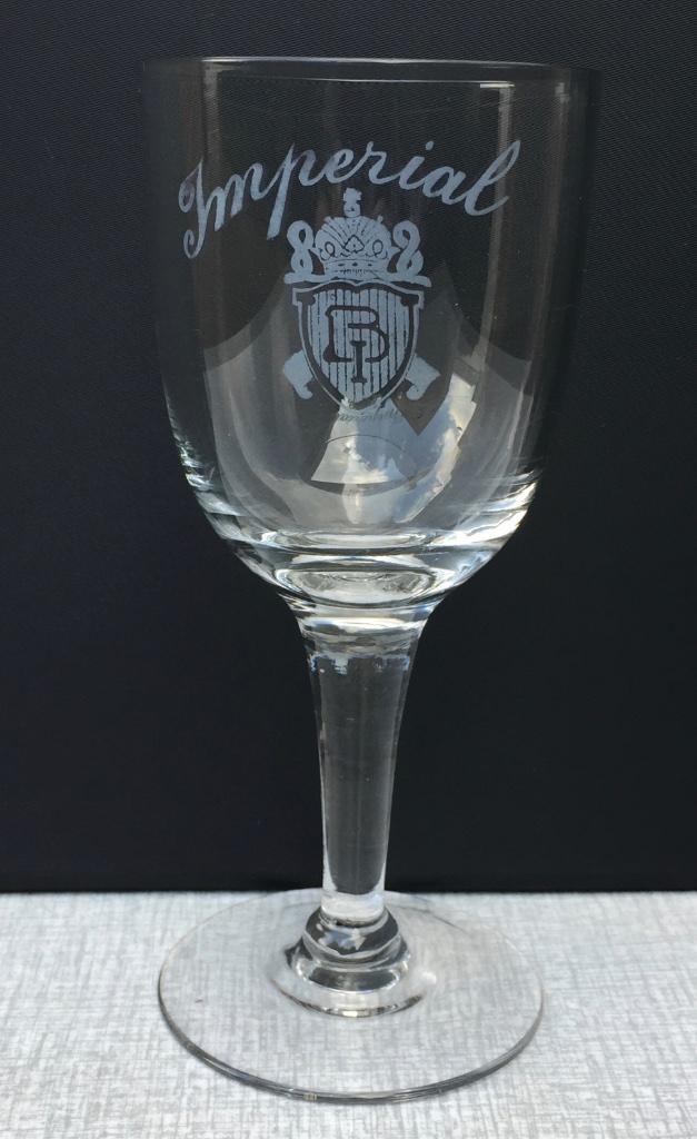 Glas Imperial gezuurd Brasserie Imperial, Anderlecht, Verzamelen, Ophalen of Verzenden, Gebruikt, Glas of Glazen, Overige merken