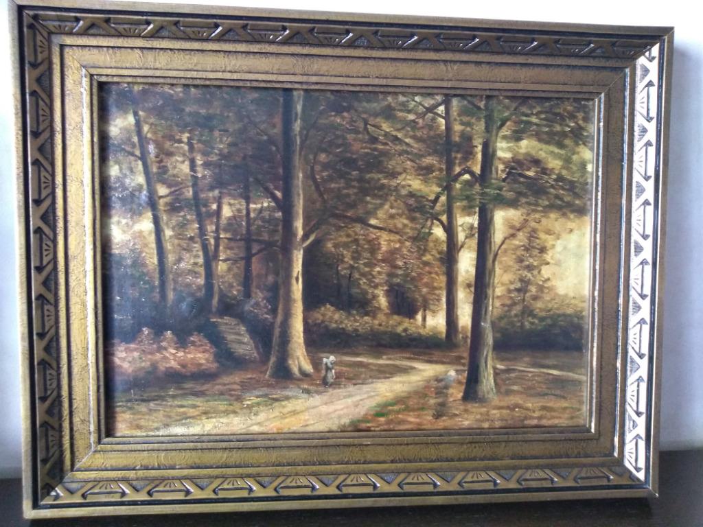 Oud schilderij bos, Ophalen