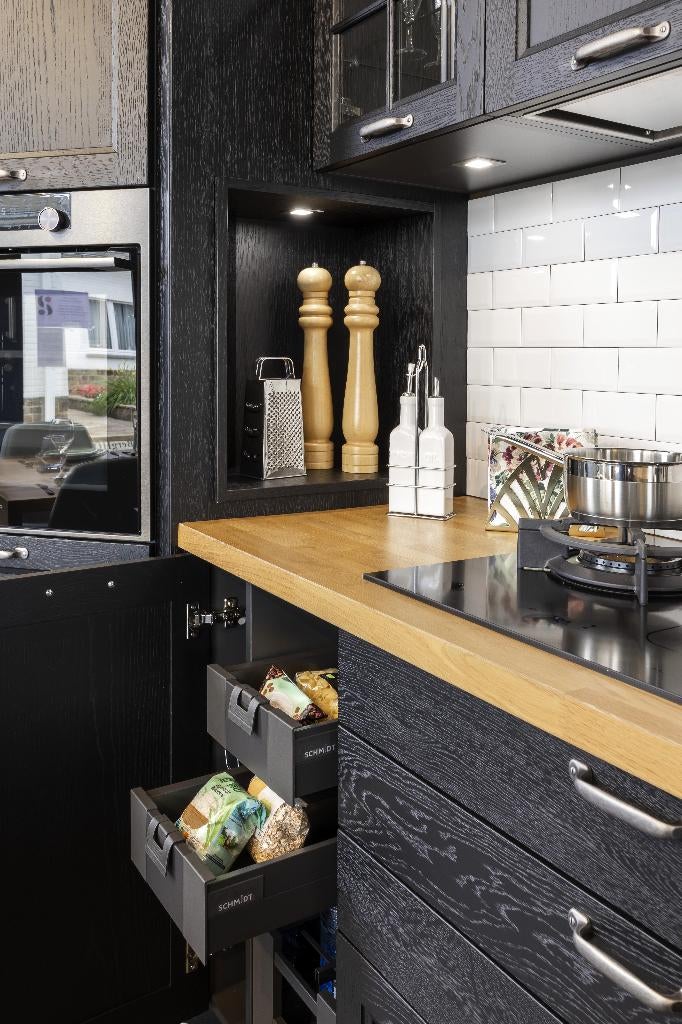 Cuisine Schmidt bois massif neuve équipée ATAG, Maison & Meubles, Neuf, Bois, Enlèvement, Cuisine en U