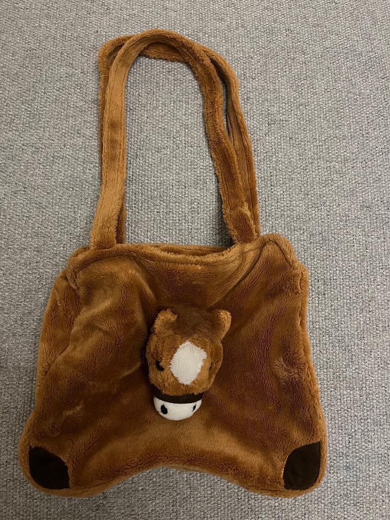 Tas/handtas/zak pluche zacht paard, Kinderen en Baby's, Speelgoed | Knuffels en Pluche, Ophalen of Verzenden, Zo goed als nieuw