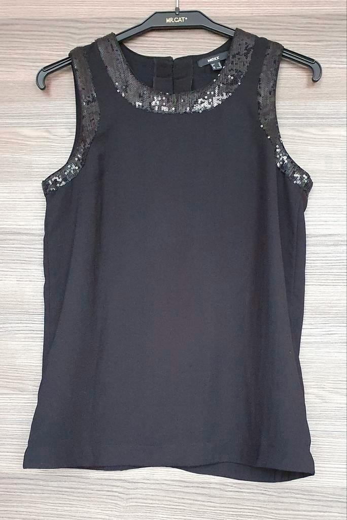 Zwarte gekleede top, Mexx, maat 36, zo goed als nieuw, Kleding | Dames, Blouses en Tunieken, Mexx, Zwart, Ophalen of Verzenden