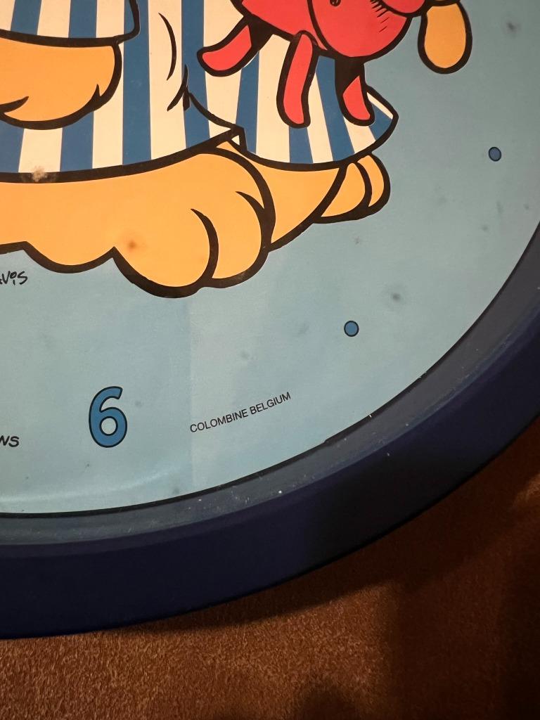 Horloge murale vintage Garfield, Colombine Belgique, Enlèvement ou Envoi, Garfield, Utilisé, Ustensile