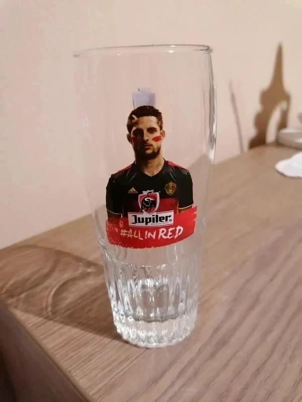 bierglas : Kevin Mirallas / Jupiler / EK 2016, Ophalen of Verzenden, Zo goed als nieuw, Bierglas