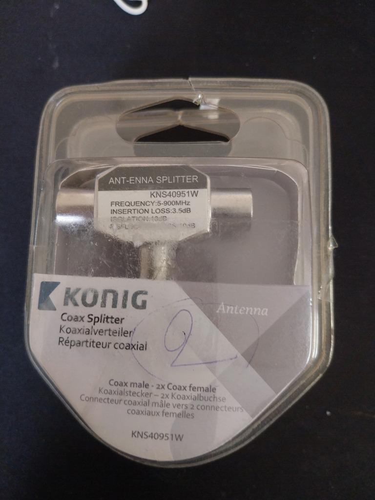 --COAX-adapter - Splitter 1 mannelijk naar 2 vrouwelijk - Ni, Ophalen, Nieuw, Minder dan 2 meter, Coaxiale kabel